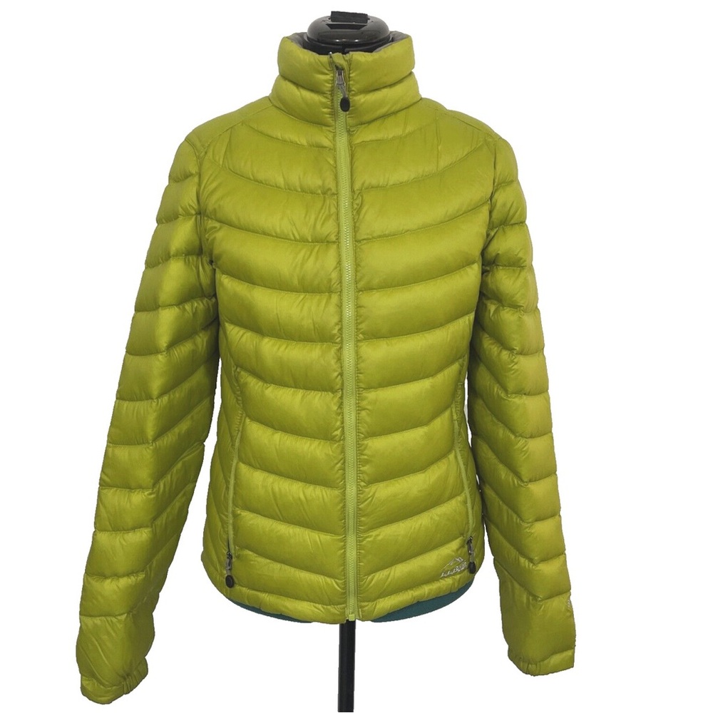 Women’s LL Bean 860 DownTek Water Repellent Down Jacket Small Lime Green